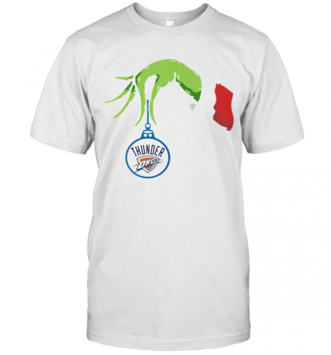 Merry Christmas Grinch Holding Oklahoma City Thunder Okc Logo T-Shirt Merry Christmas Grinch Holding Oklahoma City Thunder Okc Logo T-Shirt