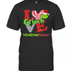 Merry Christmas Grinch Love And Grade Teacher T-Shirt