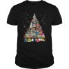 Merry Christmas Library Tree Gift For Book Lover Librarian tshirt