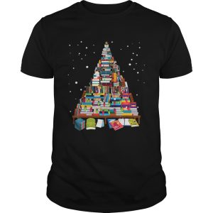 Merry Christmas Library Tree Gift For Book Lover Librarian tshirt