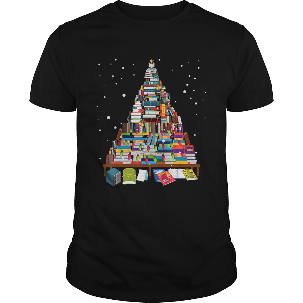 Merry Christmas Library Tree Gift For Book Lover Librarian tshirt Merry Christmas Library Tree Gift For Book Lover Librarian tshirt
