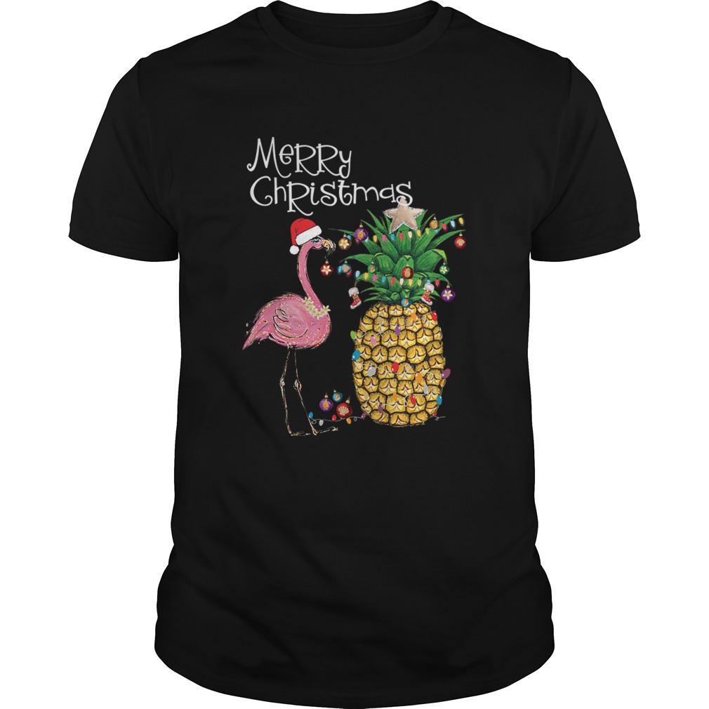 Merry Christmas Pink Flamingo Christmas TShirt Merry Christmas Pink Flamingo Christmas TShirt