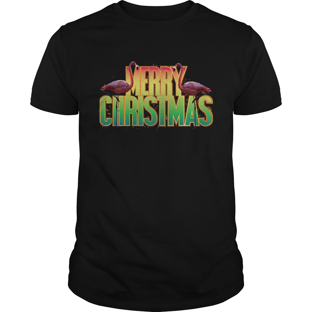 Merry Christmas Pink Flamingo Holiday Graphic Shirt Merry Christmas Pink Flamingo Holiday Graphic Shirt