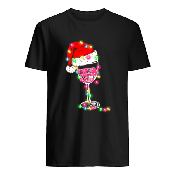 Merry Christmas Wine Glass Color Light Funny Wine Lover Gift T-Shirt