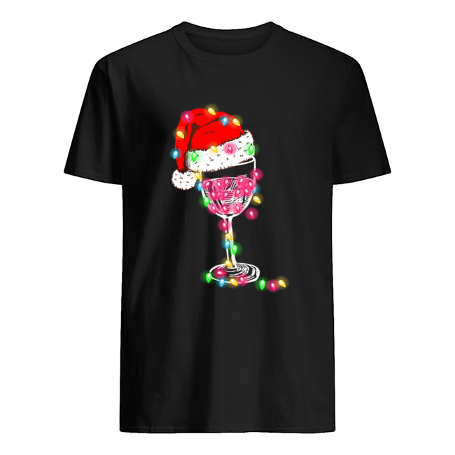 Merry Christmas Wine Glass Color Light Funny Wine Lover Gift T-Shirt Merry Christmas Wine Glass Color Light Funny Wine Lover Gift T-Shirt