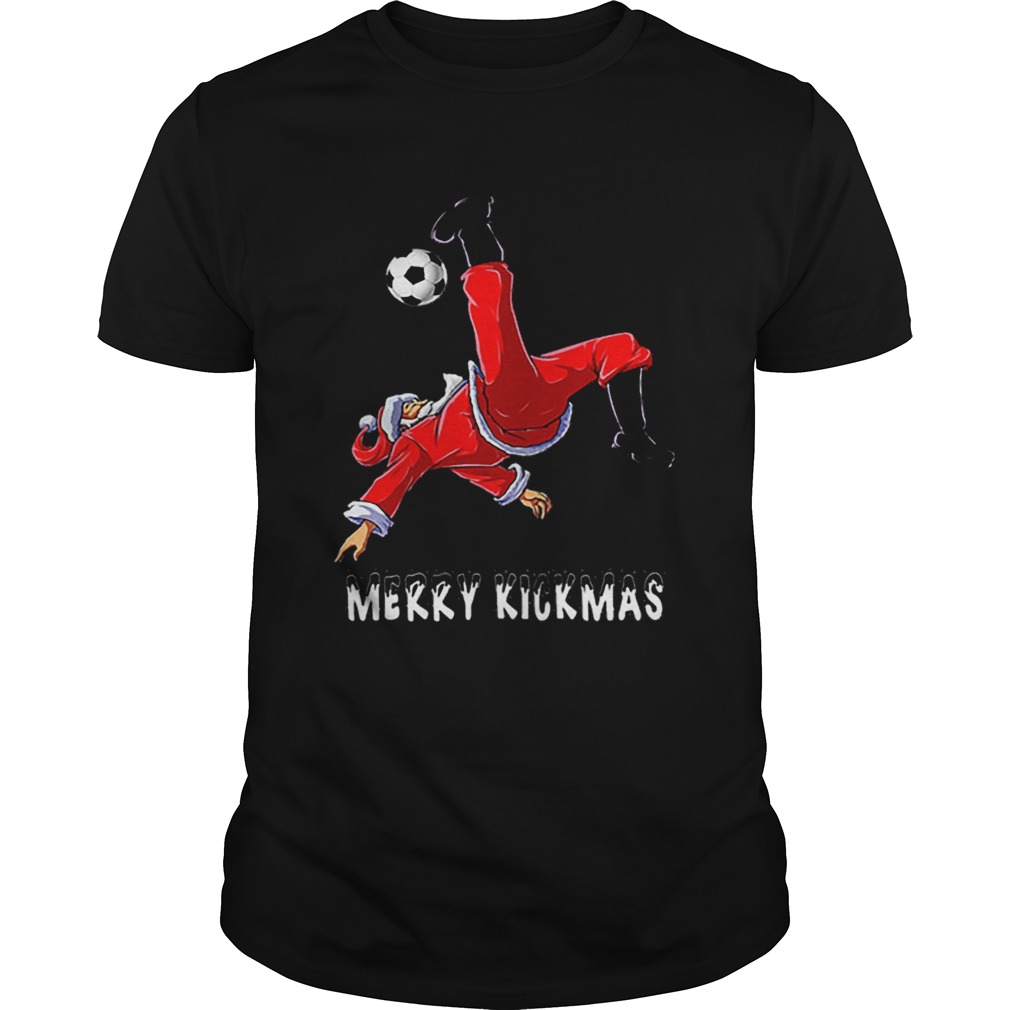 Merry Kickmas Santa Claus playing soccer shirt Merry Kickmas Santa Claus playing soccer shirt