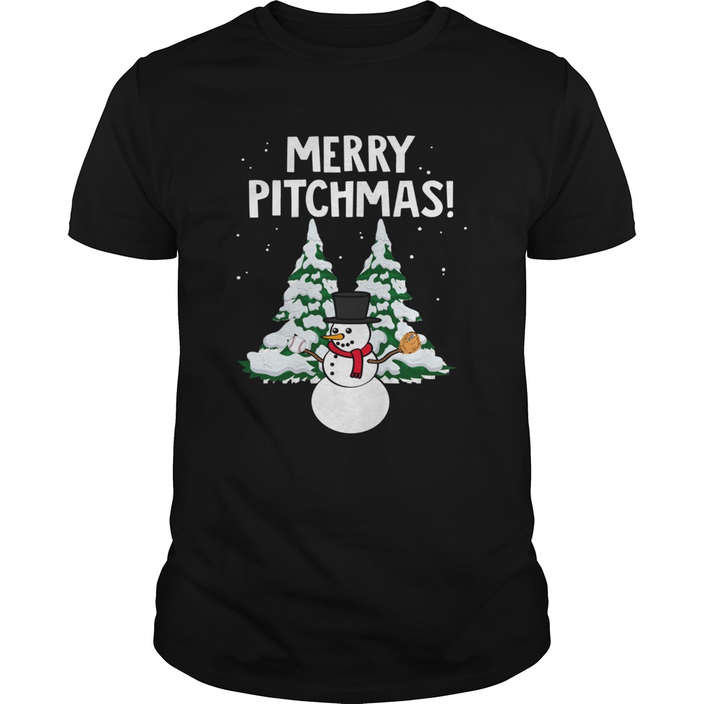 Merry pitchmas Snowman Baseball shirt Merry pitchmas Snowman Baseball shirt