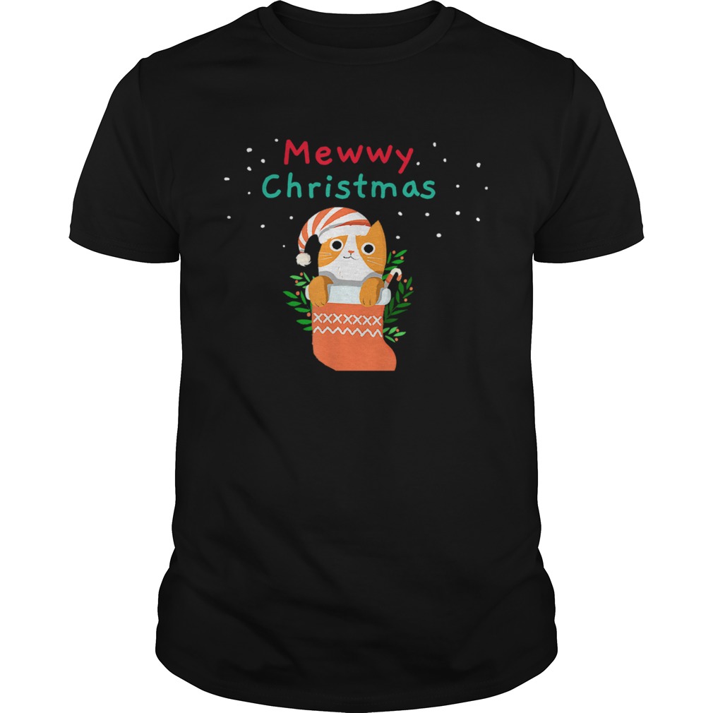 Mewwy Christmas Funny Ginger Tuxie Kitty Cat Lovers Holiday TShirt Mewwy Christmas Funny Ginger Tuxie Kitty Cat Lovers Holiday TShirt