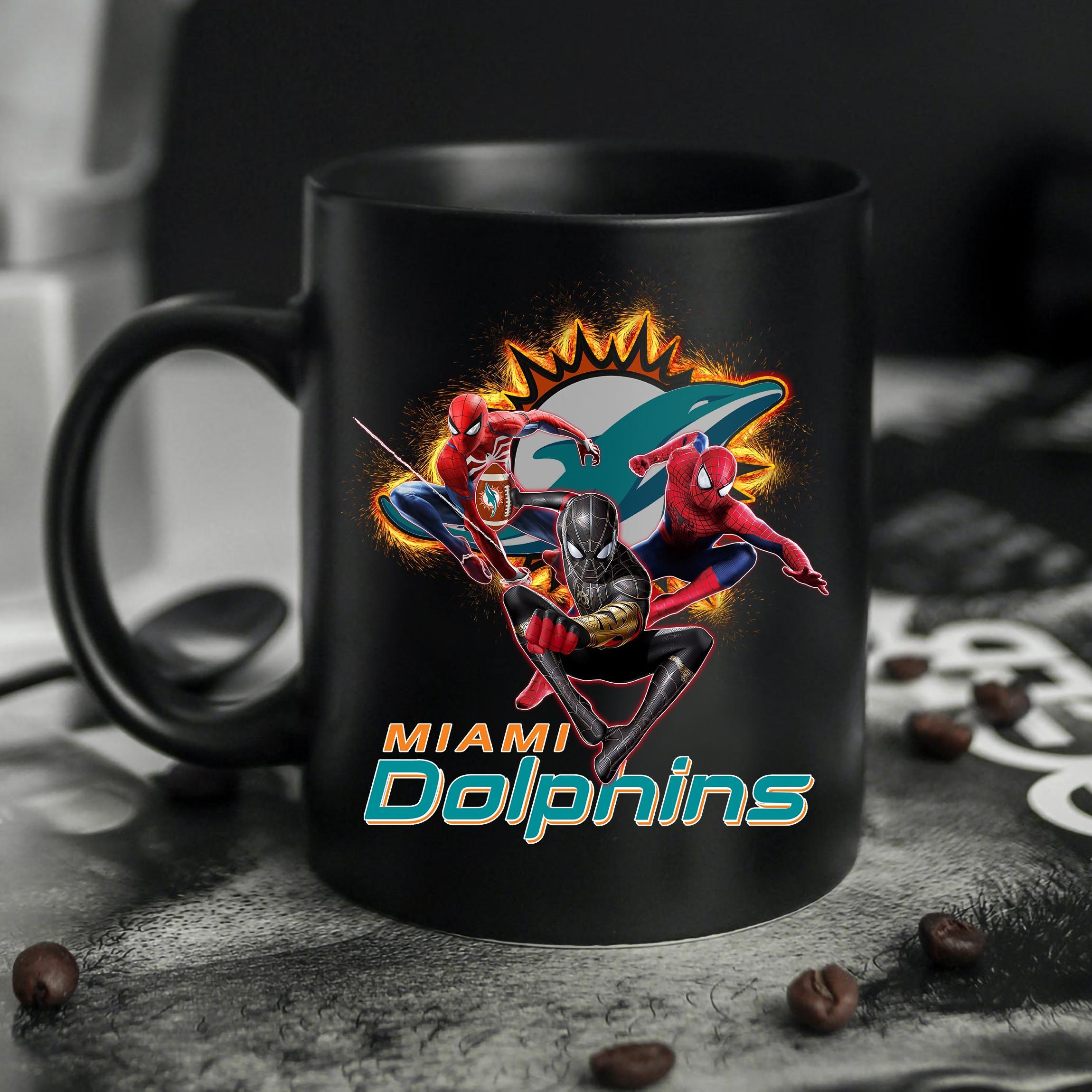 Miami Dolphins Spider Man No Way Home Mug Miami Dolphins Spider Man No Way Home Mug