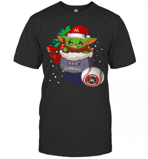 Miami Marlins Christmas Baby Yoda Star Wars Funny Happy MLB T-Shirt Miami Marlins Christmas Baby Yoda Star Wars Funny Happy MLB T-Shirt
