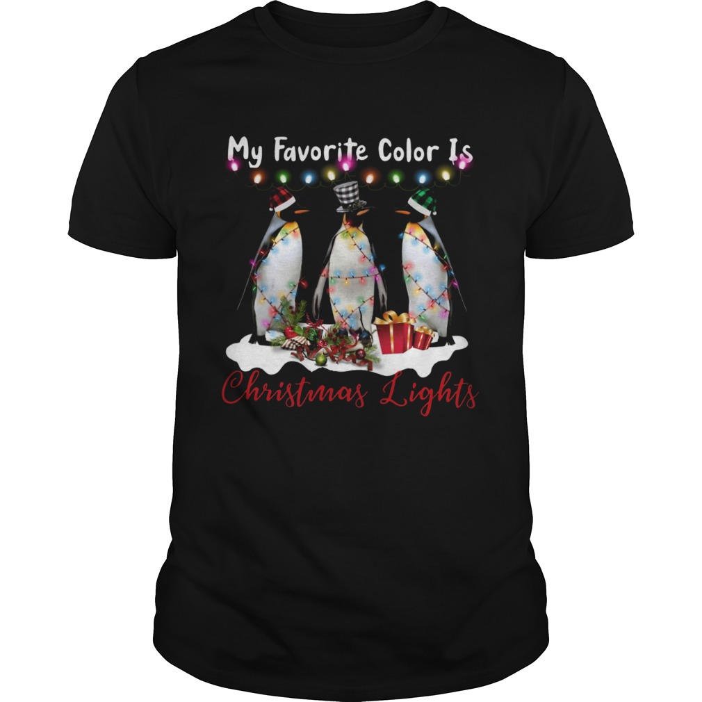 My Favorite Color Is Penguin Christmas Lights shirt My Favorite Color Is Penguin Christmas Lights shirt