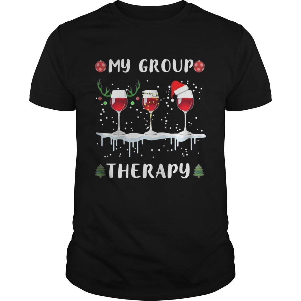 My group therapy wine glass Christmas shirt My group therapy wine glass Christmas shirt