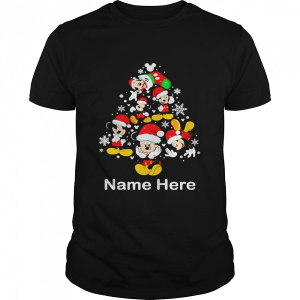 Name Here Christmas Tree Mickey Disney Xmas shirt