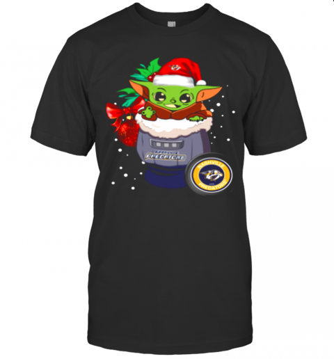 Nashville Predators Christmas Baby Yoda Star Wars Funny Happy NHL T-Shirt Nashville Predators Christmas Baby Yoda Star Wars Funny Happy NHL T-Shirt
