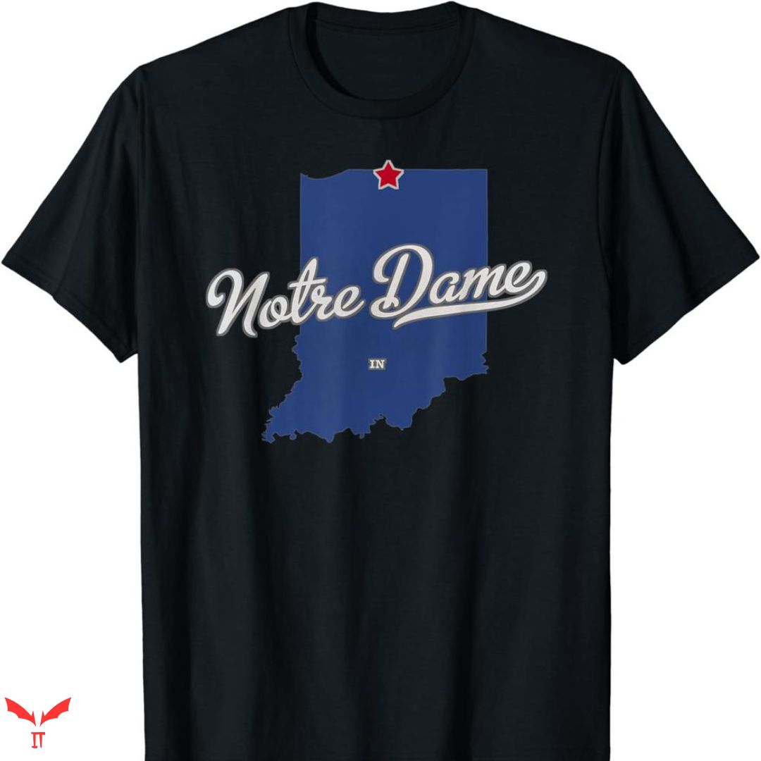Notre Dame Guiness T-shirt Map Notre Dame Guiness T-shirt Map