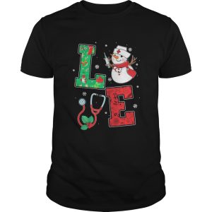 Nurse Snowman Love Christmas shirt