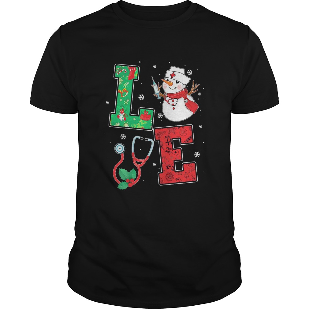 Nurse Snowman Love Christmas shirt Nurse Snowman Love Christmas shirt