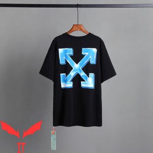 Off White T-Shirt Brush Arrow Vintage Minimalist Art