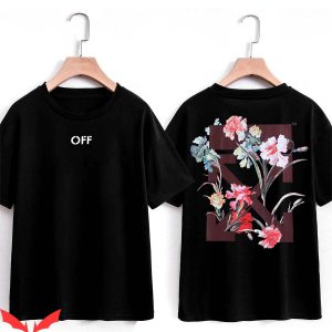 Off White T-Shirt Logo Flower Vintage Minimalist Art