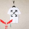 Off White T-Shirt Minimalist Logo Vintage Art With Arrow