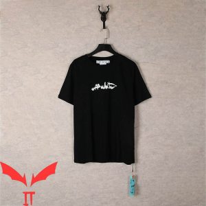 Off White T-Shirt Splash Arrow Trendy Vintage Minimalist Art