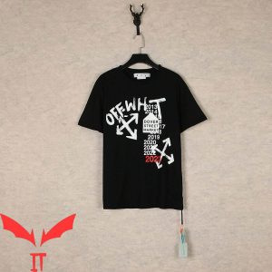 Off White T-Shirt Splash Arrow Vintage Minimalist Art