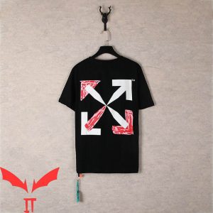 Off White T-Shirt Splash Arrow Vintage Minimalist Art Logo