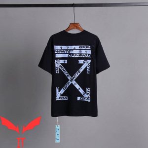 Off White T-Shirt Vintage Minimalist Art Cross Arrow