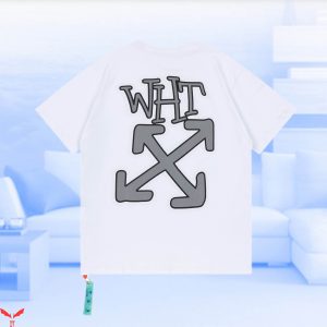 Off White T-Shirt Vintage Minimalist Art With Arrow
