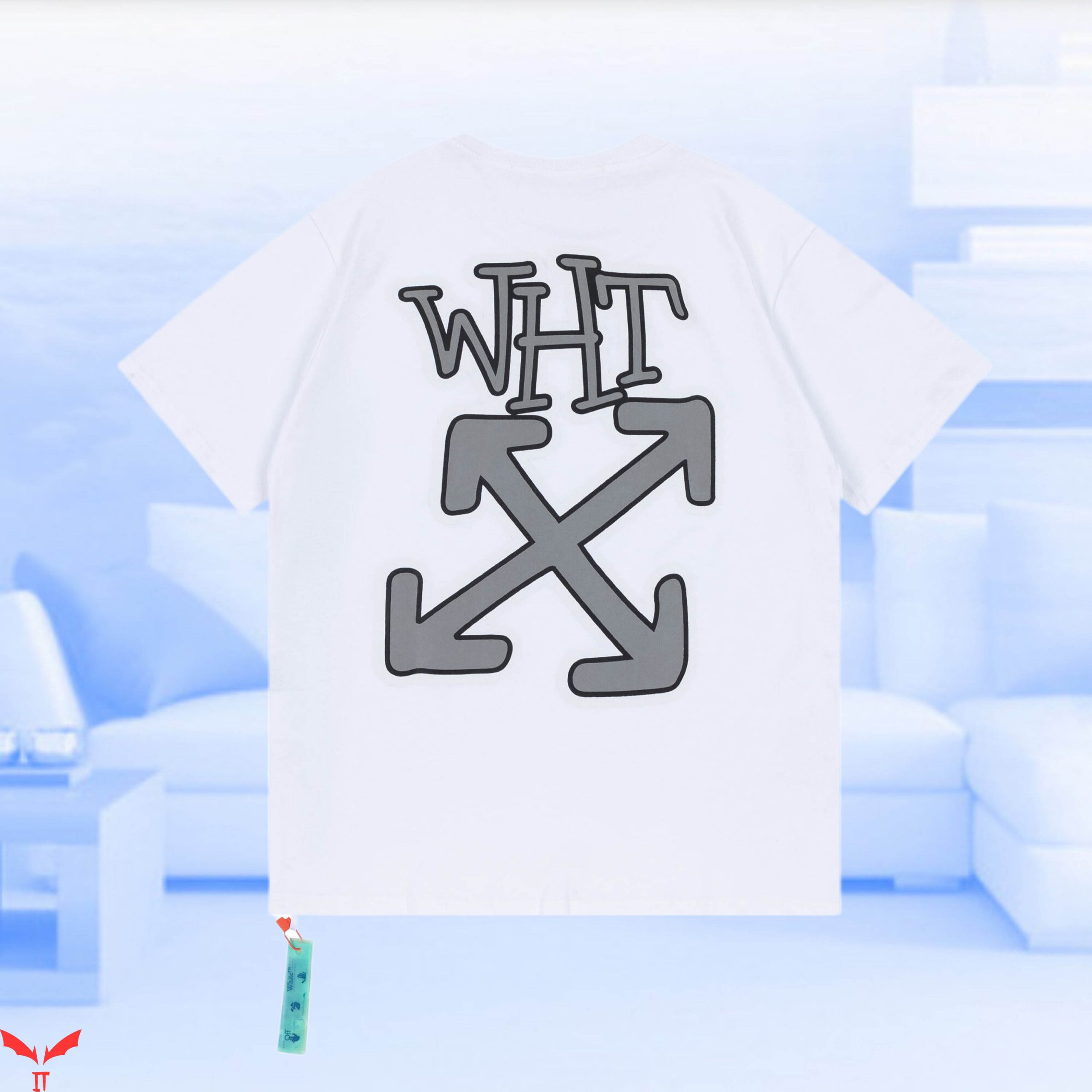 Off White T-Shirt Vintage Minimalist Art With Arrow Off White T-Shirt Vintage Minimalist Art With Arrow