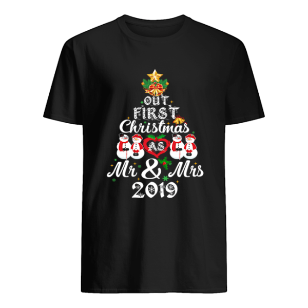 Our First Christmas As Mrs 2019 Newlywed Couple T-Shirt
