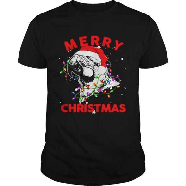 Parrot Santa lights Merry Christmas shirt