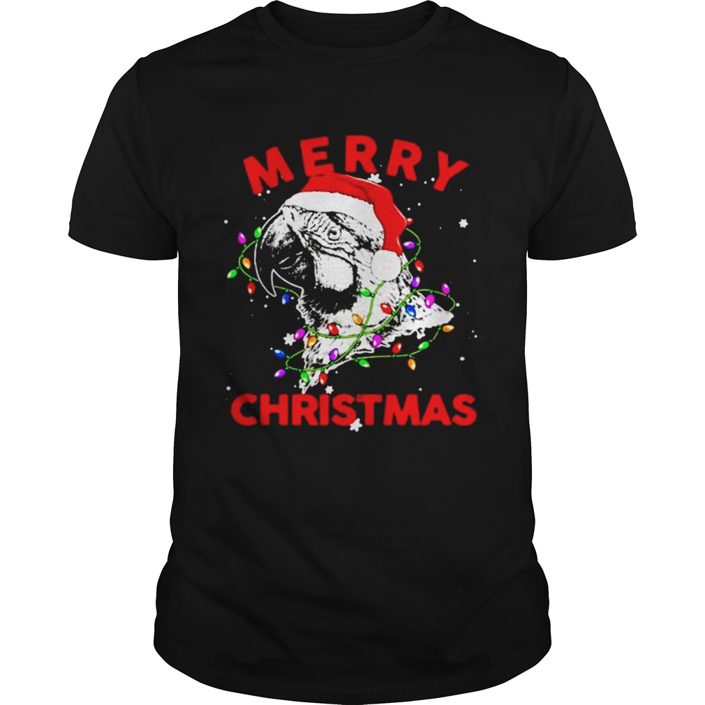 Parrot Santa lights Merry Christmas shirt Parrot Santa lights Merry Christmas shirt