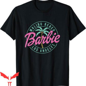 Pink Barbie T-Shirt Malibu Beach Los Angeles Cartoon Y2K