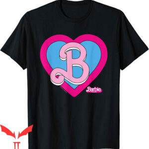 Pink Barbie T-Shirt The Movie Heart Crest Cartoon Y2K