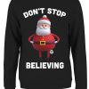 Pop Factory Don’t Stop Believing Ladies Black Christmas Jumper