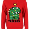 Pop Factory Tree Rex Ladies Red Christmas Jumper