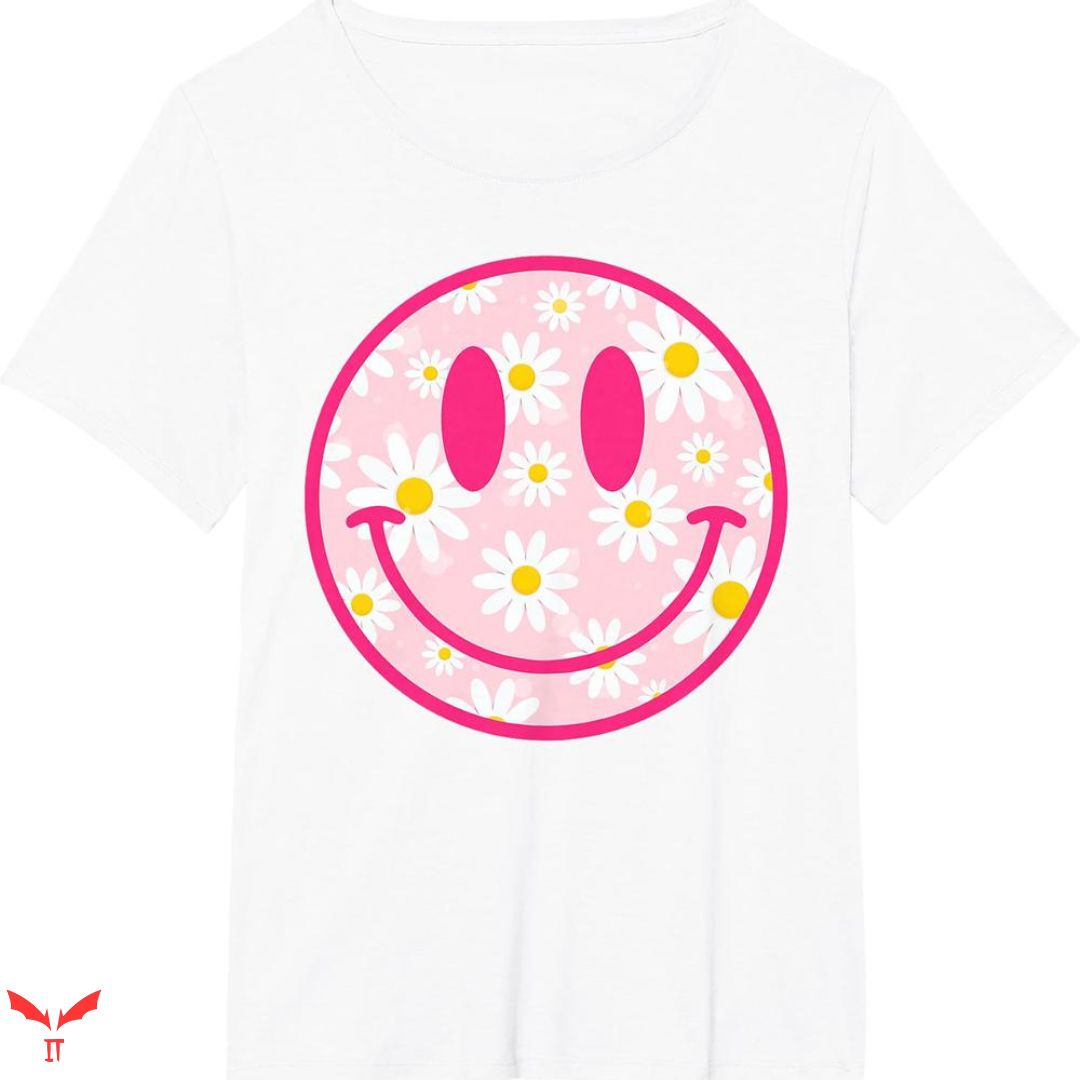 Preppy T-shirt Flower Smile Face Preppy T-shirt Flower Smile Face