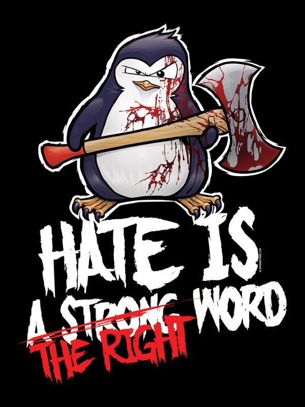 Psycho Penguin Hate Is The Right Word Men’s Black Hoodie