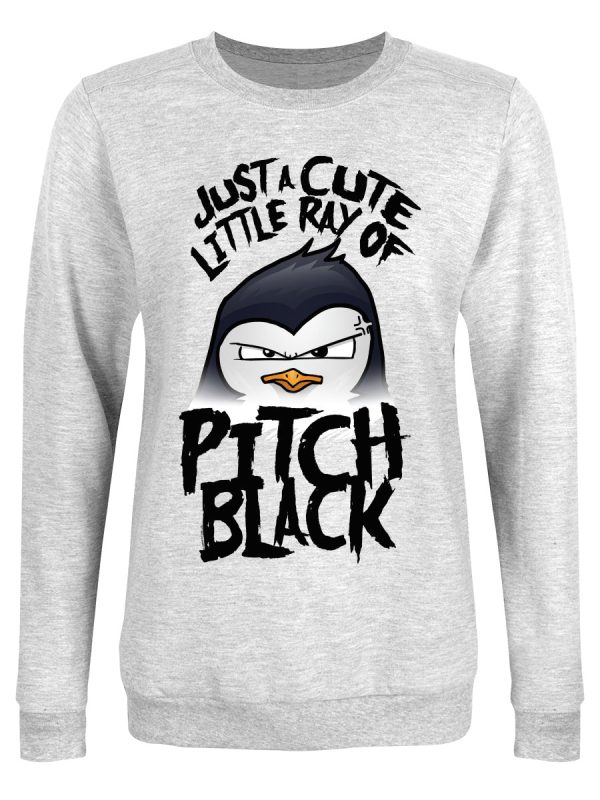 Psycho Penguin Just A Cute Little Ray Ladies Grey Sweatshirt