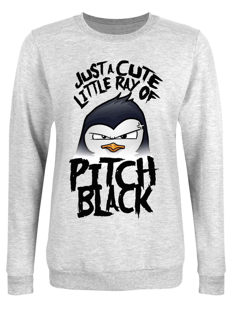 Psycho Penguin Just A Cute Little Ray Ladies Grey Sweatshirt Psycho Penguin Just A Cute Little Ray Ladies Grey Sweatshirt