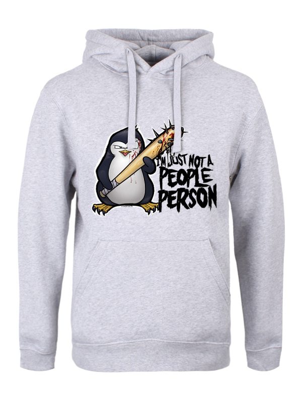Psycho Penguin Just Not A People Person Men’s Grey Hoodie