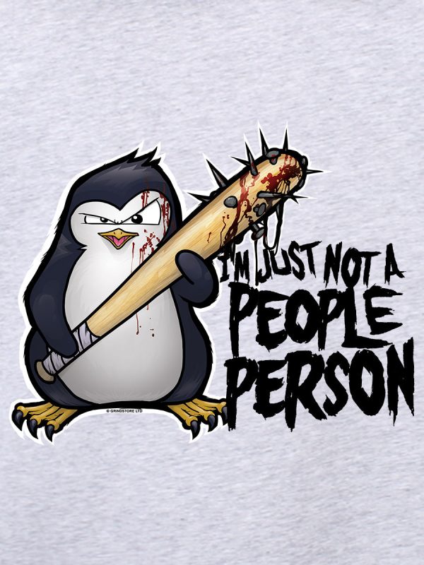 Psycho Penguin Just Not A People Person Men’s Grey Hoodie