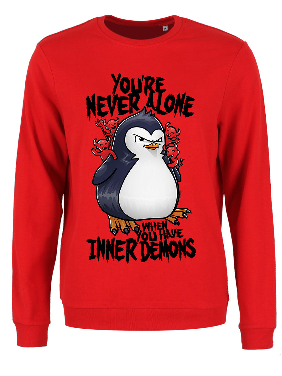 Psycho Penguin You're Never Alone Ladies Red Sweatshirt Psycho Penguin You're Never Alone Ladies Red Sweatshirt