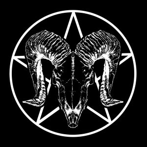 Ram Skull Pentagram Mens Black Hoodie 3