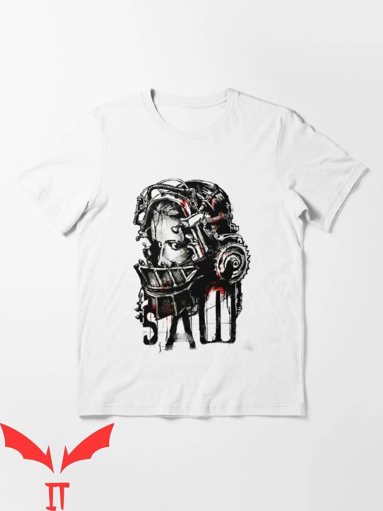 Saw X T-Shirt Face With Helmet Poster From The Movie Horror Saw X T-Shirt Face With Helmet Poster From The Movie Horror