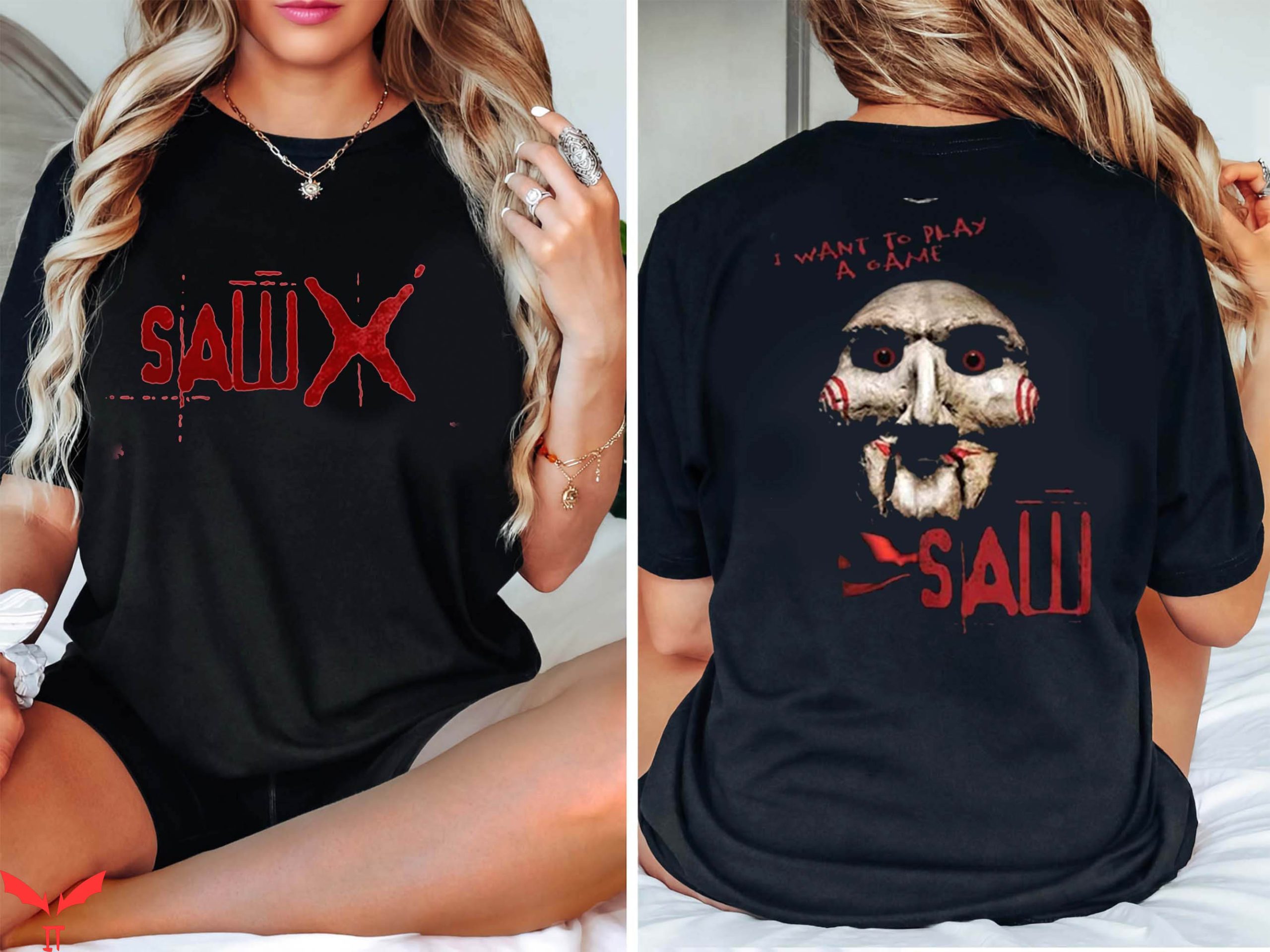 Saw X T-Shirt Jigsaw The Puppet 90s Horror Movie Scary Saw X T-Shirt Jigsaw The Puppet 90s Horror Movie Scary