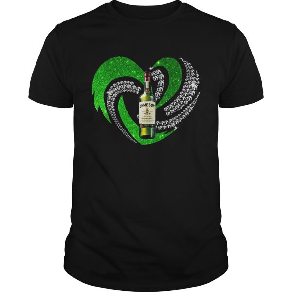 St. Patrick’s Day Shamrock Irish Jameson Love Wine Heart Bling shirt