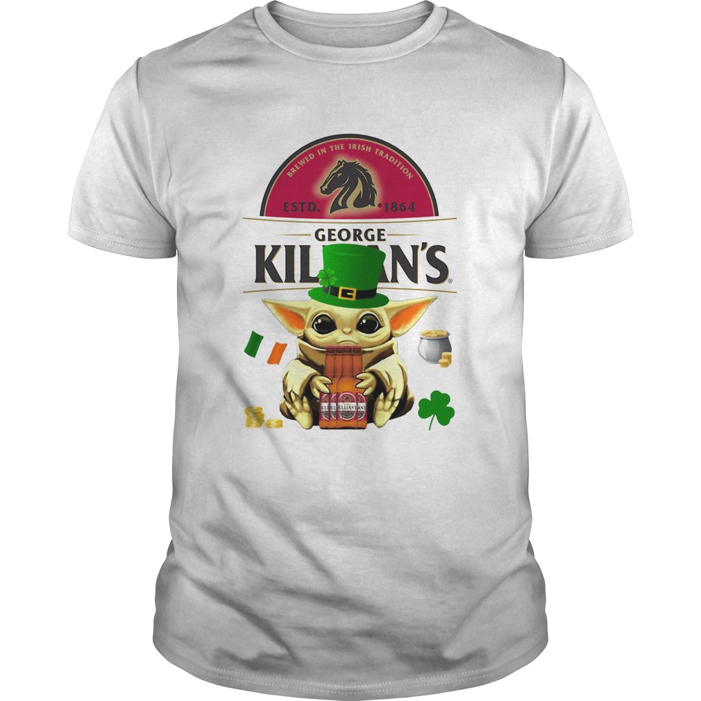St Patricks Day Baby Yoda Hugging Irish Red Beer George Killians shirt St Patricks Day Baby Yoda Hugging Irish Red Beer George Killians shirt