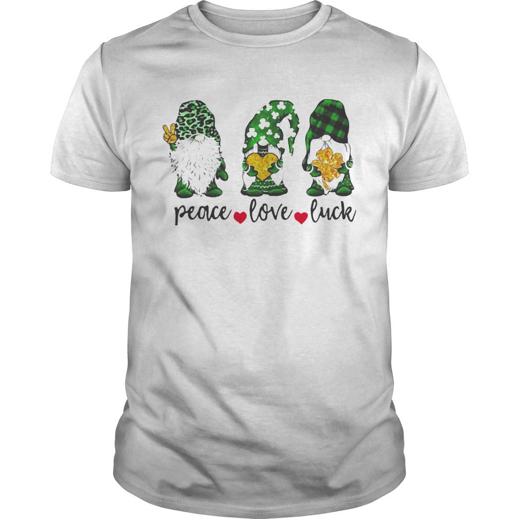 St Patricks Day Gnome peace love luck shirt St Patricks Day Gnome peace love luck shirt
